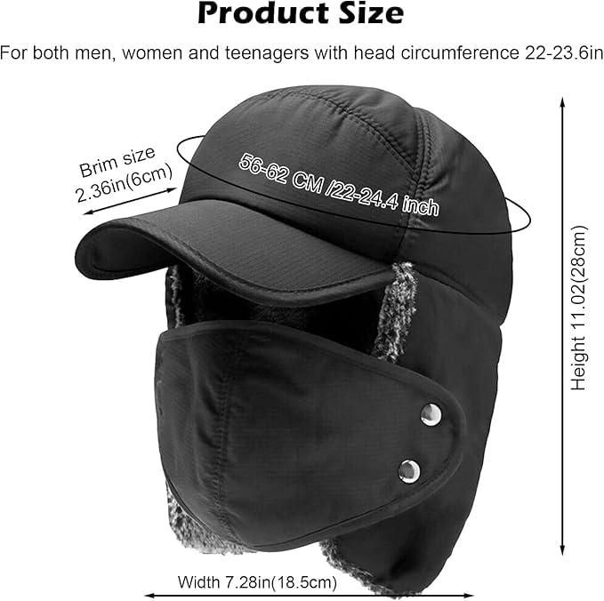 Unisex 3 In 1 Winter Warm Face Mask With Cap